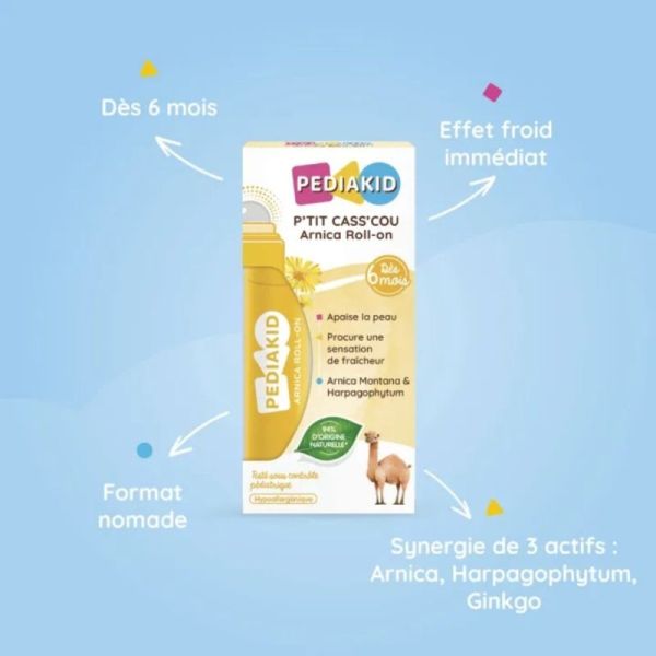 Pediakid P'tit Cass'cou Arnica Roll on 15 ml - Apaise la peau