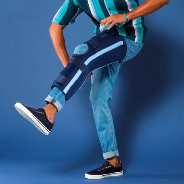 Thuasne Ligaflex Immo 20° Attelle Immobilisation du Genou Bleu Marine – Maintien et stabilisation