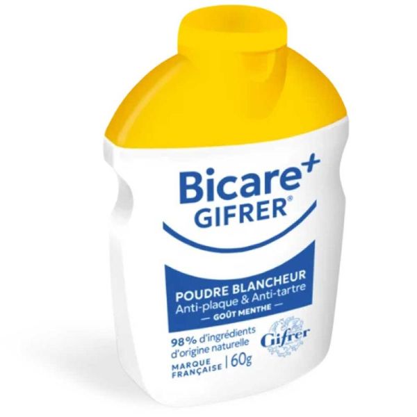 Gifrer Bicare Plus Double Action 60 g - Poudre Blanchissante pour Dents