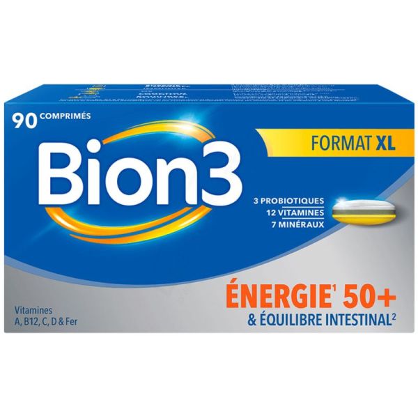 Bion3 Vitalité 50+ Vitamines dès 50 ans - 90 comprimés Format 3 mois