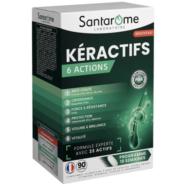 Santarome Kéractifs 6 Actions 90 Comprimés – Anti-chute et croissance
