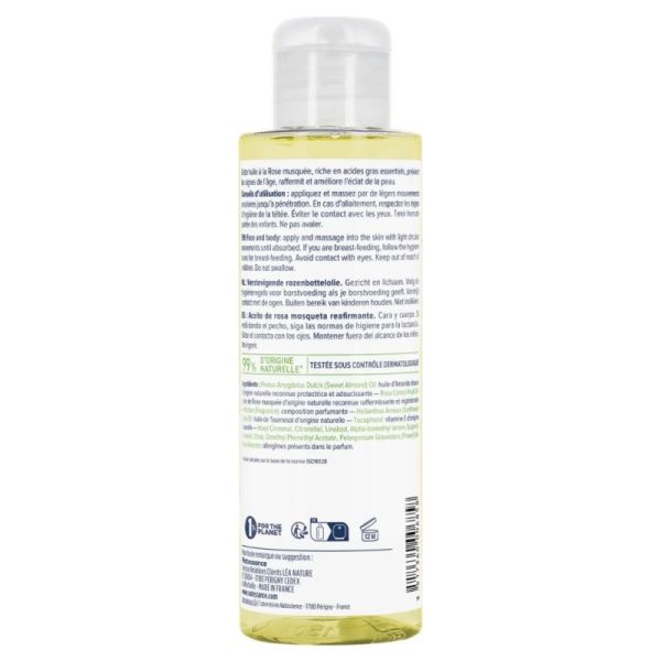 Natessance Huile de Rose Musquée Flacon de 100ml - Raffermit, prévient les signes de l'âge et améliore l'éclat de la peau