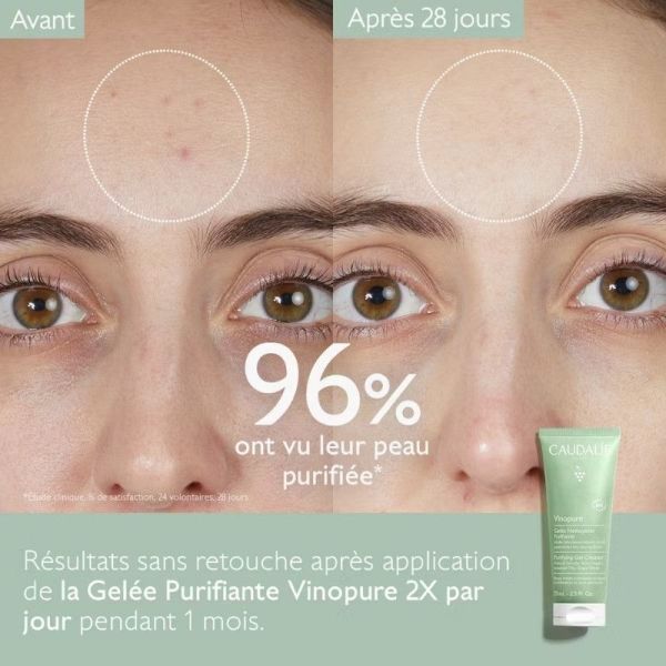 Caudalie Vinopure Gelée Nettoyante Purifiante Bio Peaux Mixtes à Grasses - 75ml