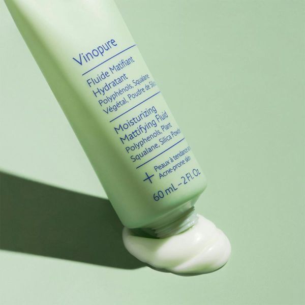 Caudalie Vinopure Fluide Matifiant Hydratant à la Poudre de Silice 60ml – Pureté et fraîcheur