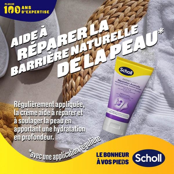 Scholl Crème Réparatrice Intense - 150 ml - Réparation des pieds très secs et abîmés