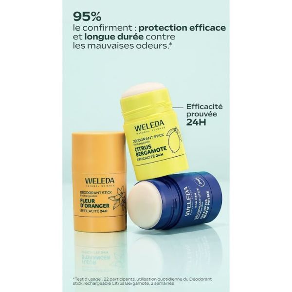 Weleda Déodorant Stick Fleur d'Oranger Recharge 50g – Fraîcheur et protection naturelle 24h