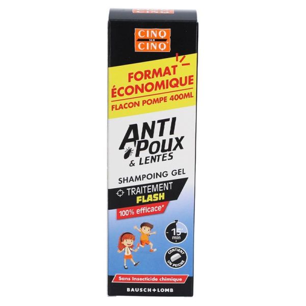 Cinq sur Cinq Anti-poux & Lentes Shampooing Gel Flash - 400ml 