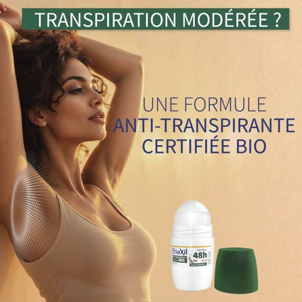 Etiaxil Anti-Transpirant Végétal 48h BIO Roll-On - Lot de 2 x 50ml