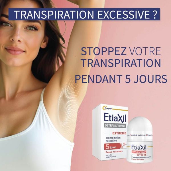 Etiaxil Détranspirant Aisselles Peaux Normales Roll-On - Lot de 2 x 15ml