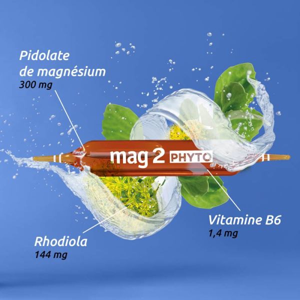 Mag 2 Phyto Relax - 30 ampoules - Nervosité et Fatigue - Réduit le Stress et Favorise la Relaxation