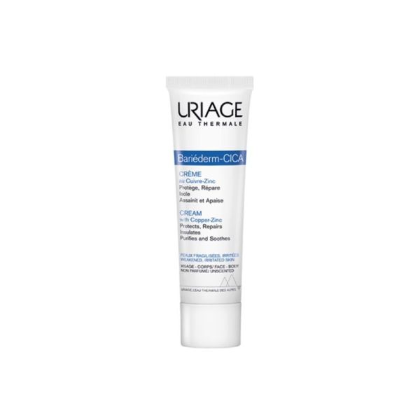 Uriage Bariéderm-Cica Crème au Cuivre Zinc 100 ml - Restaure et hydrate les peaux irritées