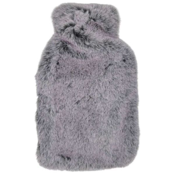 Calindoo Bouillotte à Eau et sa Housse Polaire 2 L Anthracite - Confort, chaleur réconfortante et utilisation à froid