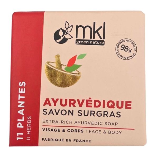 MKL Green Nature Ayurvédique Savon Surgras Aux 11 Plantes 100 g - Nettoyage en douceur et soin de la peau