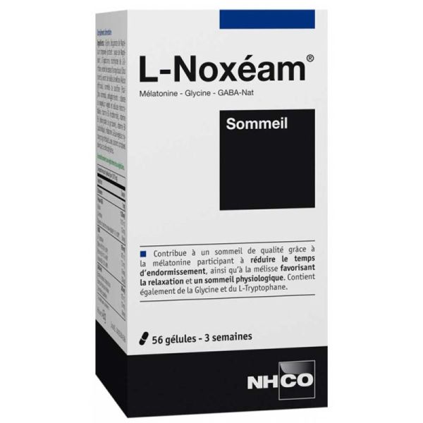 NHCO L-Noxéam Sommeil 56 gélules - Mélatonine double libération, relaxation, convient aux végétaliens