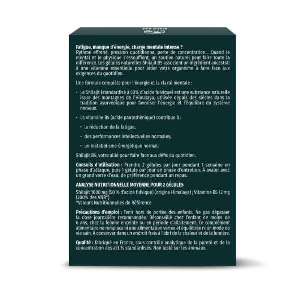 Vitalco Shilajit B5 Énergie Physique & Mentale - 30 Gélules