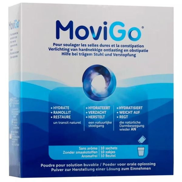 Norgine MoviGo Poudre Solution Buvable - 10 sachets - Constipation et selles dures