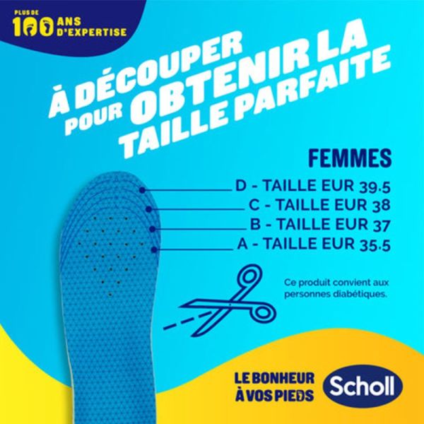 Scholl Semelles GelActiv Décontractées Taille 35,5-40,5 1 Paire – Confort pieds actifs