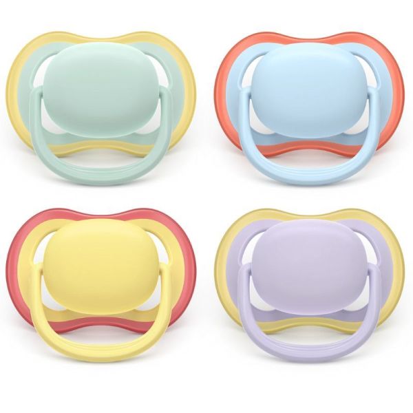 Philips Avent Pacifier Ultra Air Sucettes Orthodontiques en Silicone 0-6 Mois Mixte - 2 Sucettes