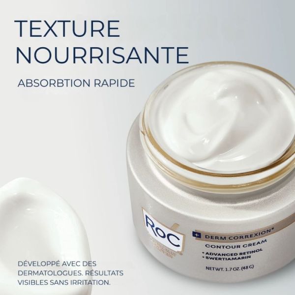 RoC Derm Correxion Crème Contour 50 ml - Resculpte et réduit les rides du cou