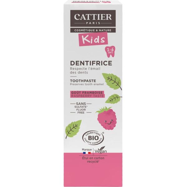 Cattier Dentifrice 2 - 6 ans Goût Framboise 50ml