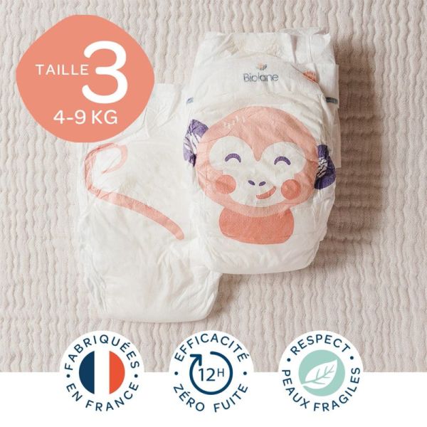 Biolane Couches Naturelles Taille 3 4 à 9kg x52 – Confort et protection