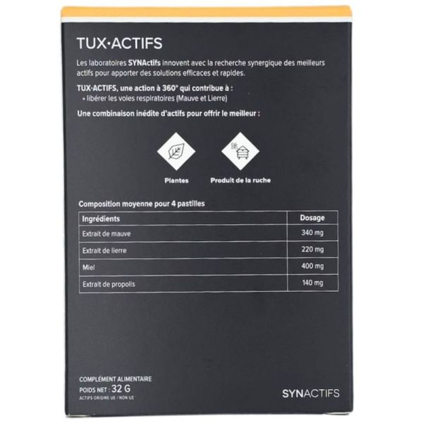 Aragan SynActifs Tux·Actifs 20 pastilles à sucer - Libère les voies respiratoires