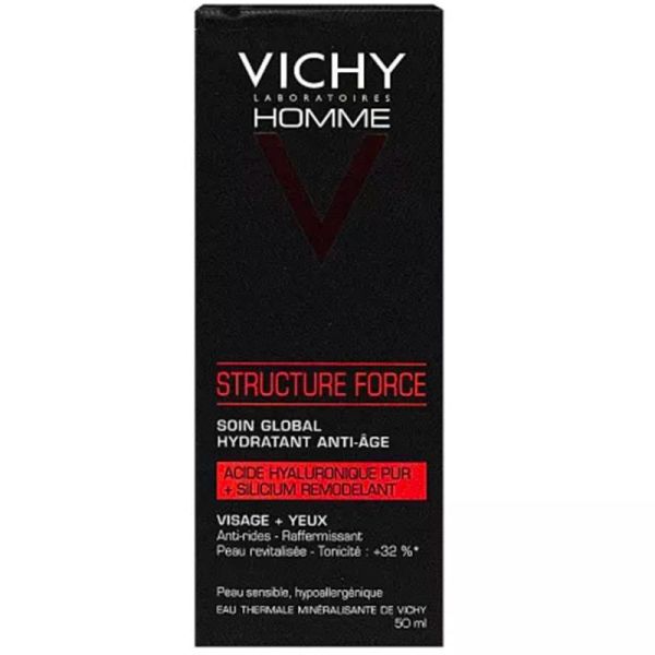 Vichy Homme Structure Force Soin Global Hydratant Anti-Âge - 50 ml - Soin anti-âge pour une peau revitalisée