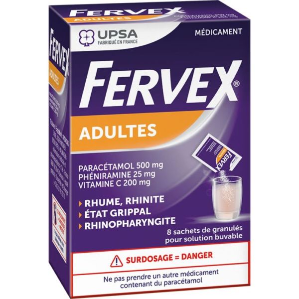 UPSA Fervex Adultes Rhume, Rhinite & État Grippal - 12 Sachets