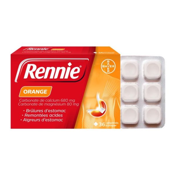 Rennie orange 36 comprimés