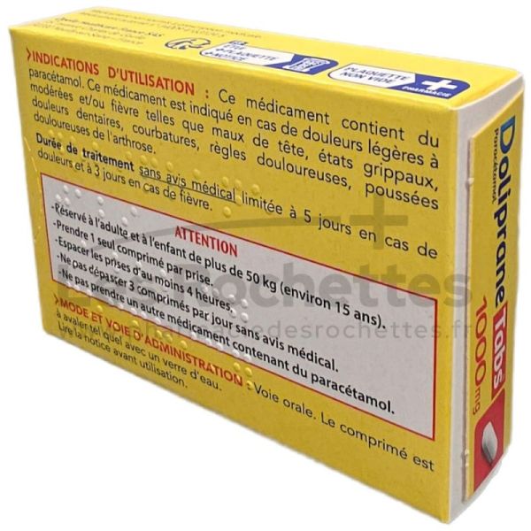 Doliprane Tabs 1000mg 8 comprimés - Paracétamol
