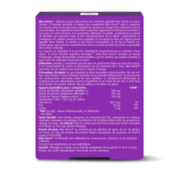 New Nordic Blue Berry 60 Comprimés - Préserve le confort visuel et protège la vision