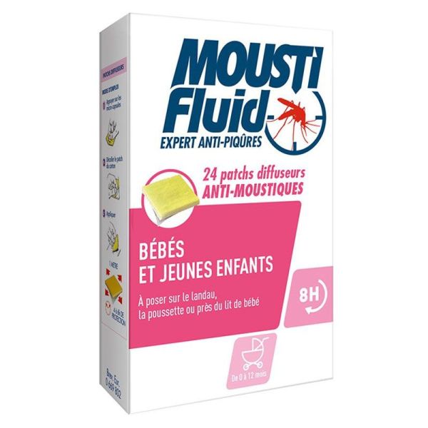 Moustifluid Bébés et Jeunes Enfants - 24 patchs diffuseurs