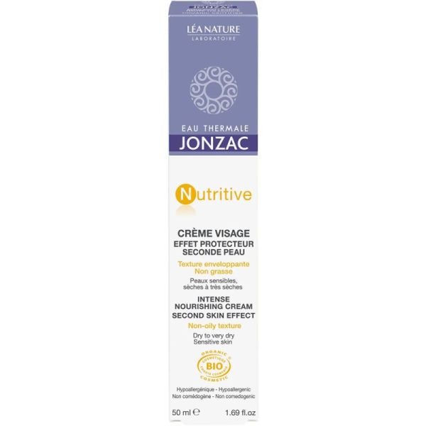 Eau Thermale Jonzac Nutritive Crème Protectrice Nutrition Intense Bio - 50 ml - Nourrit, protège et apaise