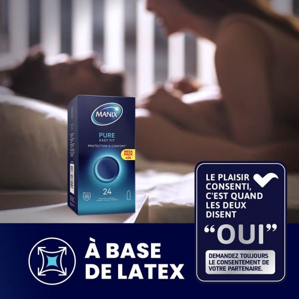 Manix Pure Easy Fit - 24 préservatifs - Sensation naturelle
