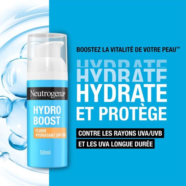 Neutrogena Hydro Boost Fluide Hydratant SPF50 Sans Parfum 50ml – Protection et éclat