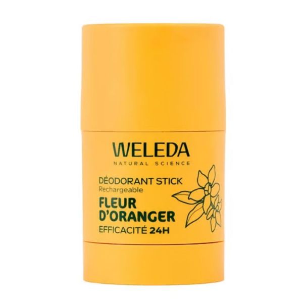 Weleda Déodorant Stick Rechargeable Fleur d'Oranger - Protège efficacement et naturellement contre les odeurs pendant 24h