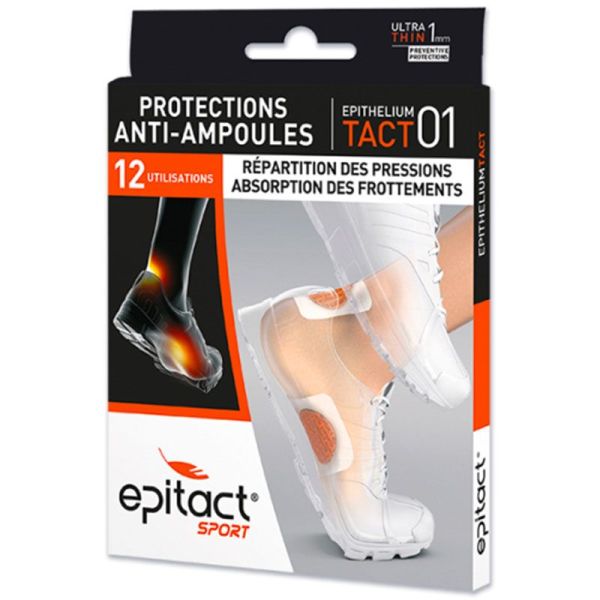 Epitact Sport Epithelium Tact 01 - Protections Anti-Ampoules - Absorbe les Frottements - Boîte de 4