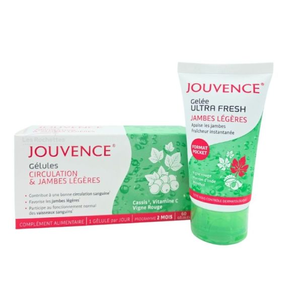 Jouvence Duo Circulation Jambes Légères - 60 gélules + Gelée ultra fresh 60ml