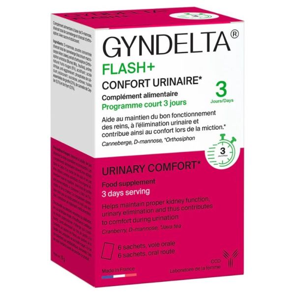 Laboratoires CCD Gyndelta Flash+ Confort Urinaire - 6 Sachets