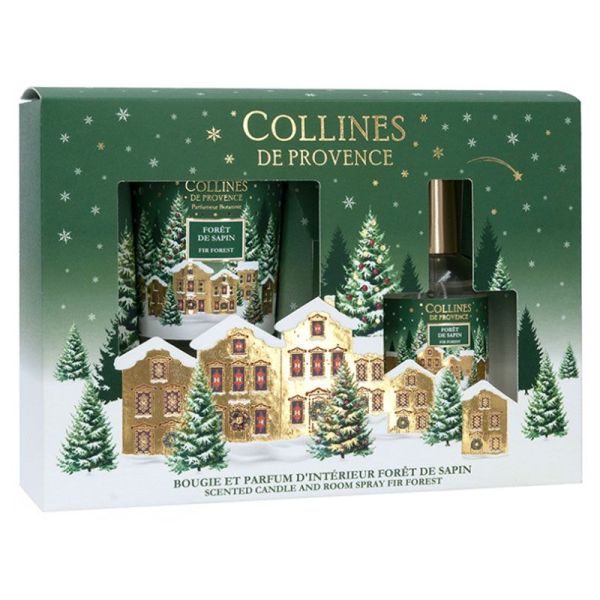 Collines de Provence Coffret Forêt de Sapin - Bougie 75 g + Parfum d'Intérieur 50 ml