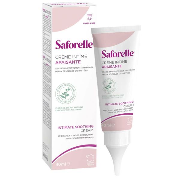 Saforelle Crème Intime Apaisante 40 ml - Apaise et Adoucit les Peaux Sensibles