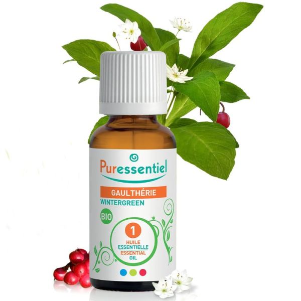 Puressentiel Huile Essentielle Gaulthérie Bio 30 ml – Soulage les douleurs musculaires et articulaires