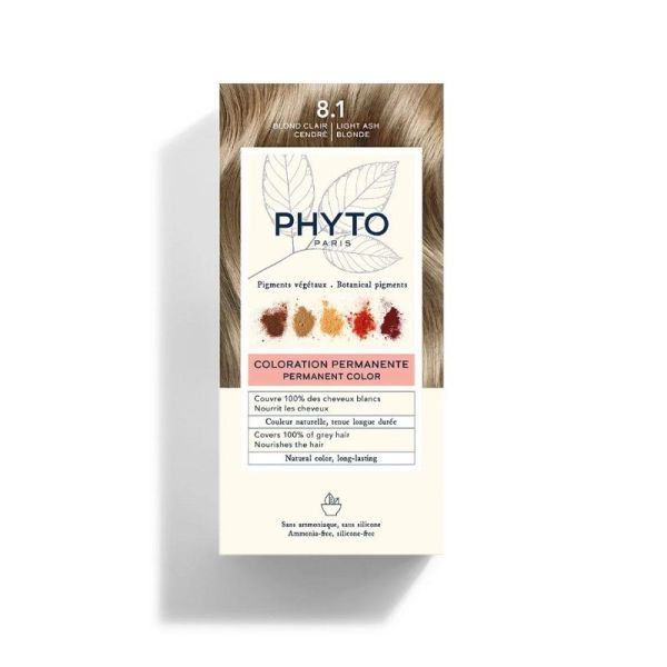 Phyto PhytoColor Coloration Permanente Aux Pigments Végétaux N°8.1 Blond Clair Cendré