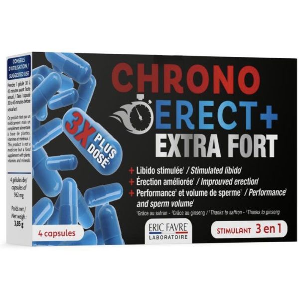 Eric Favre ChronoErect Extra Fort Stimulant Sexuel - 4 Capsules