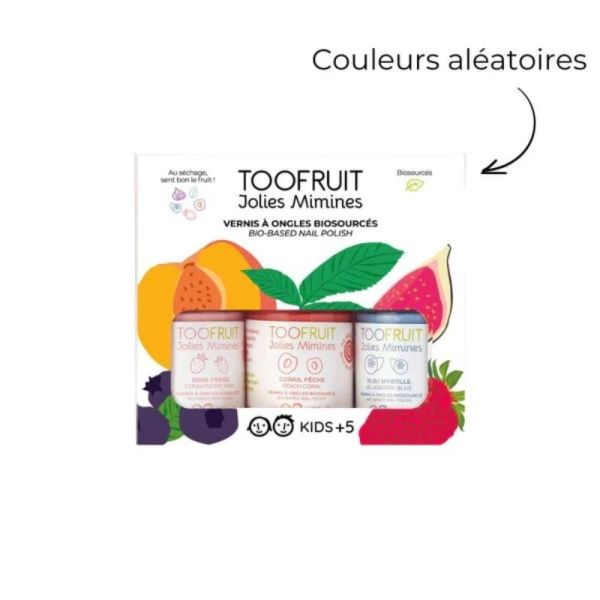 Toofruit Coffret Jolies Mimines - 3 Vernis à Ongles Biosourcés