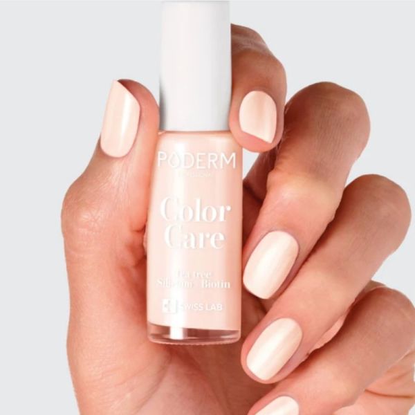 Poderm Vernis Color Care Tea Tree Nude Blush 8 ml - Vernis soin nude rosé naturel longue tenue