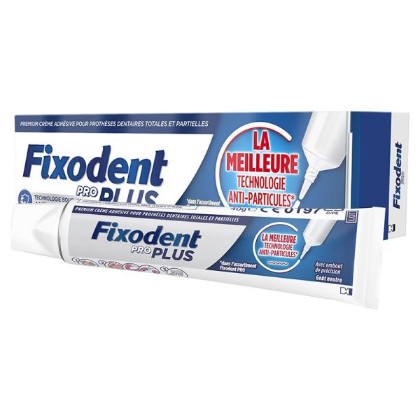 Fixodent Pro Plus Crème Adhésive Anti-Particules Pour Prothèses Dentaires - 40g