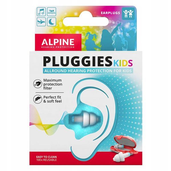 Alpine Hearing Pluggieskids - Bouchons d'Oreilles pour Enfants - Stickers GRATUITS - 1 paire