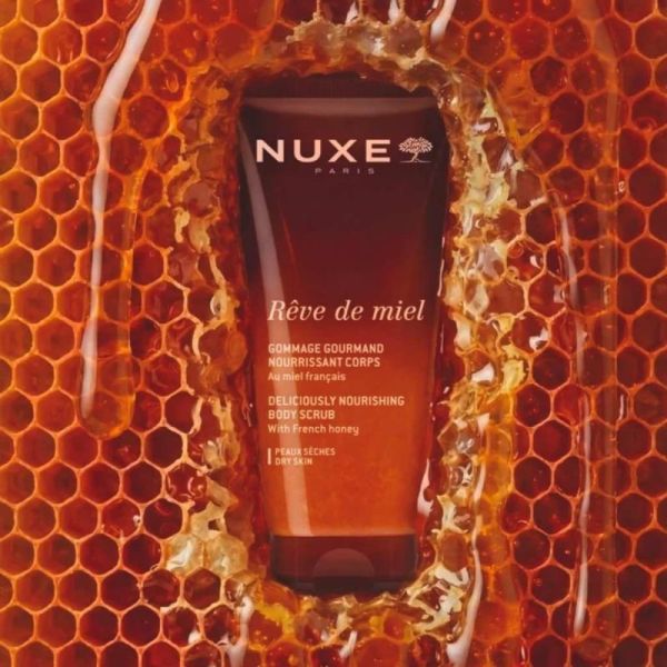 Nuxe Rêve de Miel Gommage Gourmand Nourrissant Corps 200 ml - Exfolie en douceur et nourrit les peaux sèches