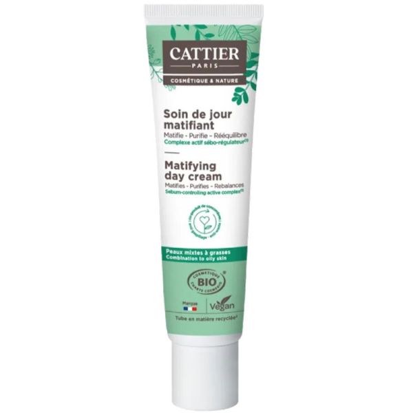 Cattier Soin De Jour Matifiant 40ml – Peaux mixtes à grasses